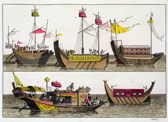 Exemples de navires chinois, illustration de 
